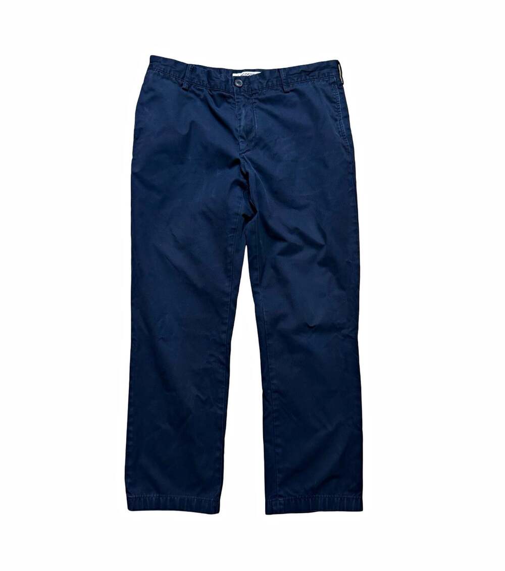 Lacoste Regular Fit Chino Pants Mens 33W Navy Twill Straight Flat Front Logo